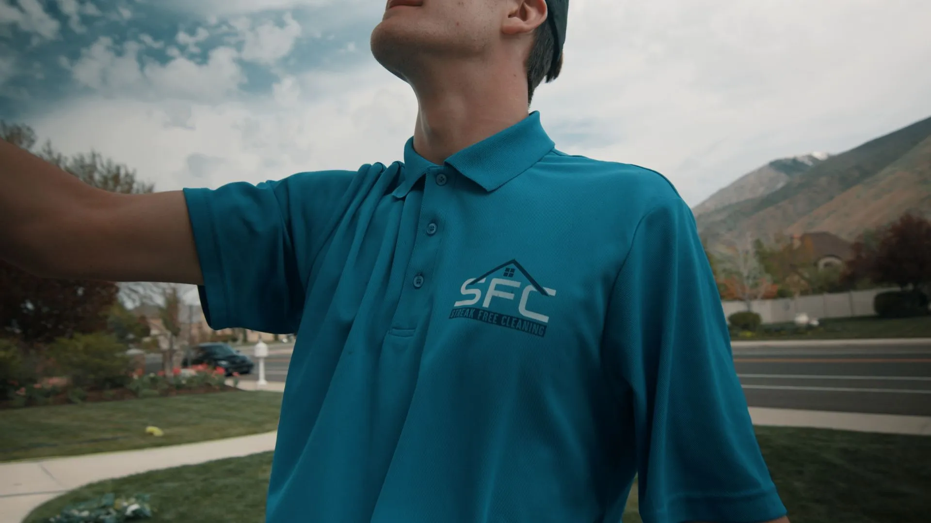 Streak Free Cleaning team member in branded SFC polo along the Wasatch Front